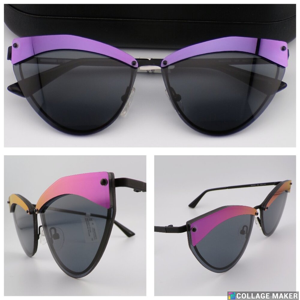 Alexander McQueen Purple Brow Line Cat Eye Shades, Dramatic Unique MQ0208S 60mm